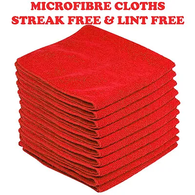 Red Large Microfibre Cleaning Auto Car Detailing Soft Cloths Wash Towel Duster • £23.95