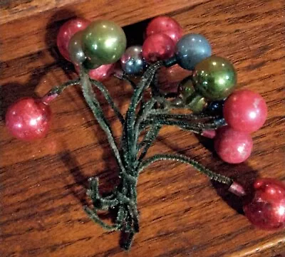 16 Vintage Christmas Mercury Glass Ornament Package Tie-ons Red Green Blue • $18