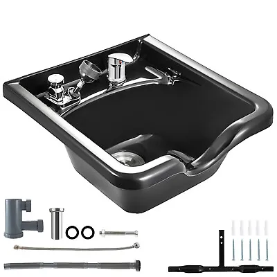 VEVOR Black Square ABS Plastic Shampoo Bowl Salon Pool SPA Plastic Spa Cabinet • $86.99