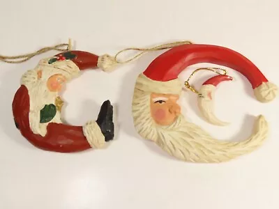 Vintage Santa Moons Christmas Ornaments Signed Kurt Adler 3 Ct Lot C6537 • $8.85