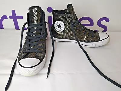Converse Chuck Taylor All Star Hi Womens Metallic Snake Black/white Shoes UK 6.5 • £19.99