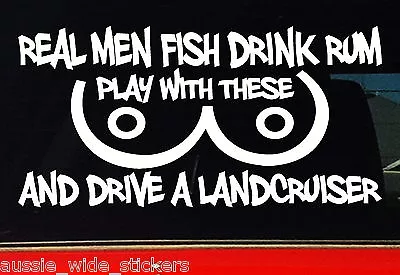 LANDCRUISER REAL RUM Series 4x4 BNS Bundy Car Funny Stickers 200mm • $6.90