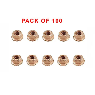 For BMW E10 E24 E30 E31 E32 E34 Set Of 100 Copper Lock Nut 8 Mm- Exhaust OEM • $49.95