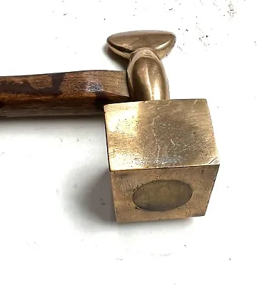 Brass Square Head  Upholstery Leather Worker ?  Hammer Rare Tool • $99.99