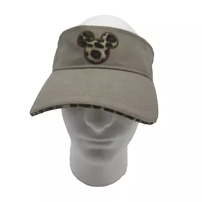 Walt Disney World Animal Kingdom Visor Hat Leopard Print Logo Unisex Hook & Loop • $9.59