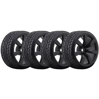 4Pack 12mm Hex Hub Wheel Rim Tyres Tires For Tamiya TT01 TT02 HSP CS 1/10 RC Car • £14.50