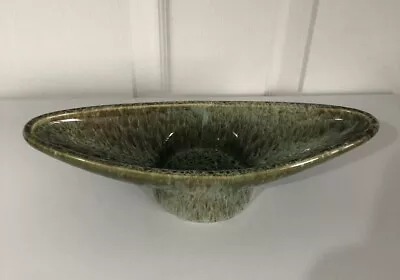 Vintage Flower Oasis Ceramic Green Speckle Pottery Dish Bowl Vase Candle Holder • £19.99