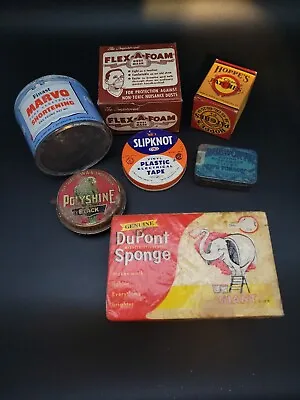 Lot Of Vintage Tins Box ++ Dupont Hoppes Edgeworth Parrot Elephant Man Cave • $29.99