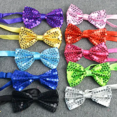 Mens Sequin Pattern Bow Tie Pre-Tied Wedding Party Ties Tuxedo Colorful • $3.45