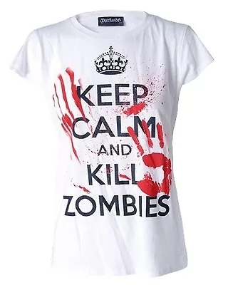 £14.99 • Buy Keep Calm And Kill Zombies Genuine Darkside Womens T Shirt