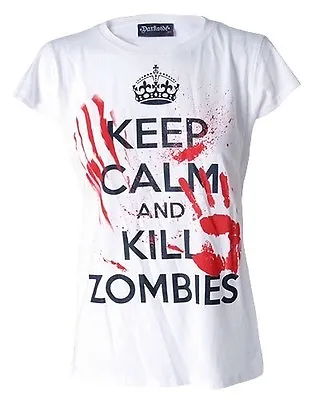 Keep Calm And Kill Zombies Genuine Darkside Womens T Shirt • £14.99