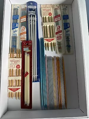 Vintage Knitting Needles Mixed Lot Some NOS Bates Zephr Ezy Knit Balene M3 • $20