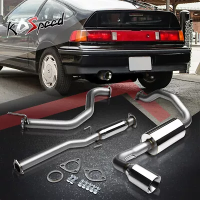 For 88-91 Honda Crx Cr-x 3dr Ed8/ed9 4 Rolled Tip Muffler Catback Exhaust System • $178.98