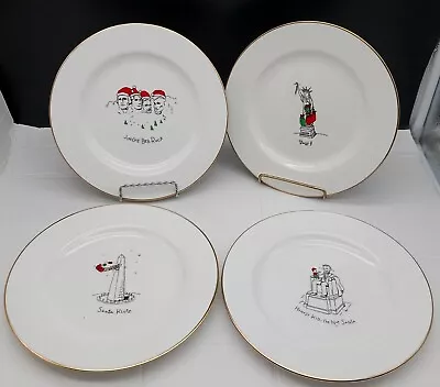 4 Merry Masterpieces Dayton Hudson Porcelain Dessert SANTA Plates 1999 1st Ed. • $11.99