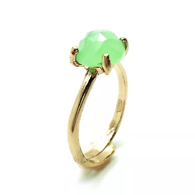 Mariana Ring Beautiful Round Shape Apple Quartz Mineral My Treasures Coll. • $53