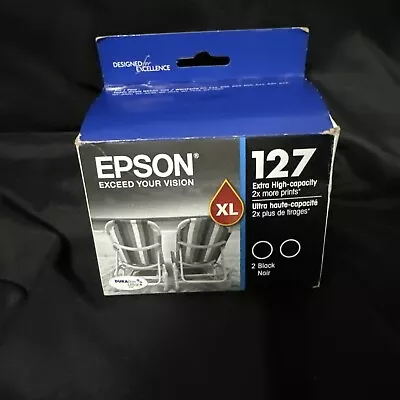 *New* *Sealed* Epson 127 Xl Black Ink Cartridge (2pkg) *Exp: 01/2024 • $40.99