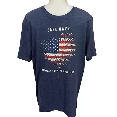 JAKE OWEN Summer Concert Tour T-Shirt Country Love Song Size Medium Blue • $19