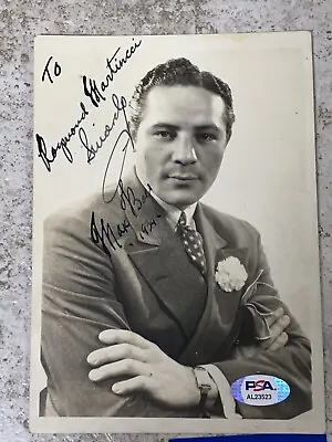 $199.99 • Buy 1934 Max Baer Autographed Boxing Photo PSA COA Signed While World Champion