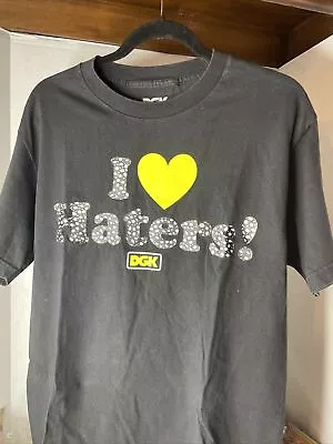 DGK Y2K  I LOVE HATERS T SHIRT Black Size Medium Graphic Tee Dirty Ghetto Kids • $14.95