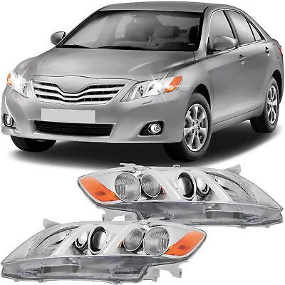 For Toyota Camry 2007-2009 Headlights Assembly Pair Chrome Housing Headlamp Set • $74.99