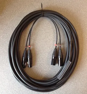 2 Way XLR Loom 10m - Black & Gold XLR's - Very High Quality Flexible Cable  • £32