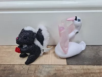 £5.99 • Buy 2002 Barbie Of Swan Lake Small Plush Set Of Two Swan And Skunk Toys