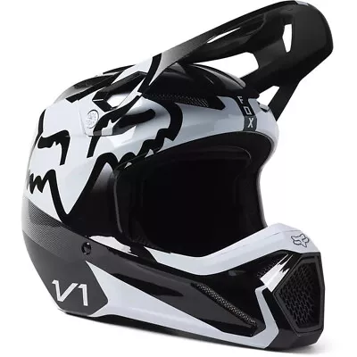 NEW Fox V1 Leed Black/White Kids Motocross Dirt Bike Helmet • $199