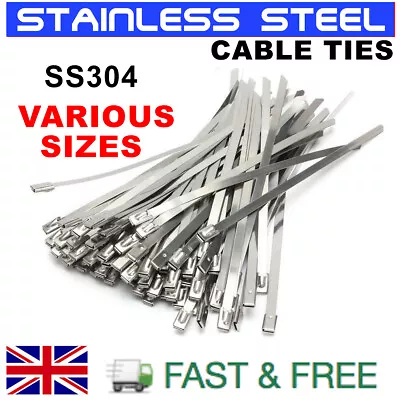 Stainless Steel Metal Cable Ties Zip Wrap Exhaust Heat Straps Induction Pipe Uk • £2.84