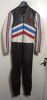 Vintage 70's Safeline Leathers Motorcycle Racing Suit Size Uk 38 • $98.36