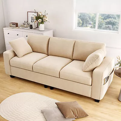 Upholstered Loveseat Sofa Couch Sofas 3-Seater Sofas Furniture With Side Pocket • $338.99