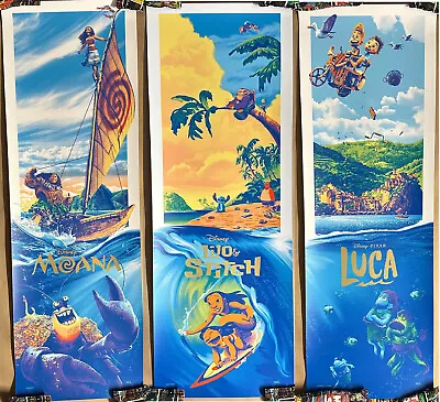 DISNEY Variant 3 Screen Print Poster Set #12/50 Lilo Luca Moana - Mark Englert • $249