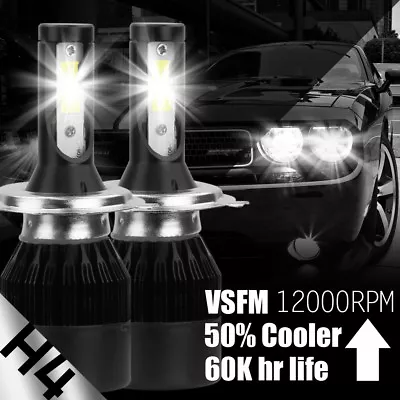 CREE H4 9003 LED Hi/Lo Beam Headlight Bulb Kit 6000K 488W 48800LM White Light • $16.99