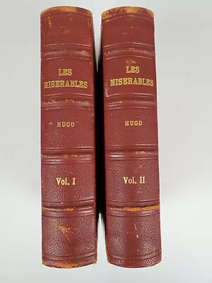 Les Miserables In Two Volumes Set Antique Antiquarian 19th Century A. L. Burt • $99.95