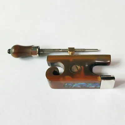 4/4 Violin Bow Frog OX Horn W/ Screw Button Abalone Full Lined Bow Stock • $24.99