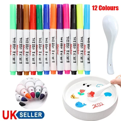 £5.39 • Buy 12 Colors Magical Water Painting Pen Water Floating Doodle Pens Kids Drawing UK