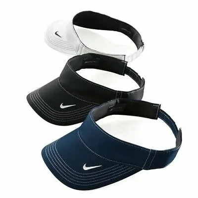 NIKE Dri-FIT SWOOSH Logo Adjustable Fit VISOR Hat Golf Tennis New!           CRO • $23.88