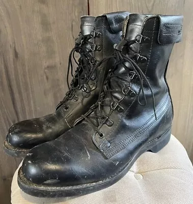 Cove Shoe Company Vintage 90s Black Leather Combat Military Para Boots Sz 9.5 E • $19.89