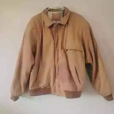 Vintage Marlboro Adventure Team Leather Brush Men Bomber Smoking Jacket - Large • $59.99