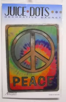 AGI Juice Dots Square Tie-Dye Peace Sign Car Magnet Indoor Outdoor • $7.95