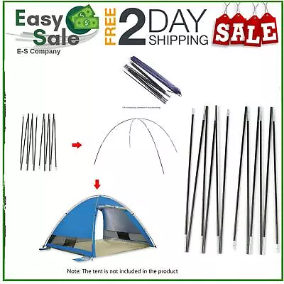 £7.99 • Buy 2PCS 6Sections Camping 7mm Tent Pole Tent Rod Glass Fibre Spare Replacement T8F3