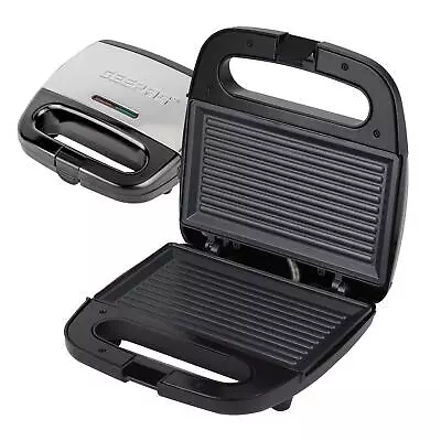 £19.99 • Buy Panini Press Grill Sandwich Toaster 2 Slice Non-Stick Plates Panini Maker 750W