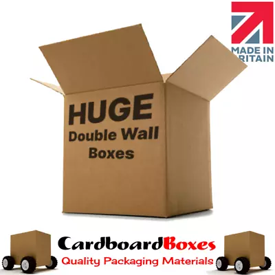 EXTRA LARGE Removal Boxes XXL Double Wall Packing Shipping Cardboard Box NEW • £15.99