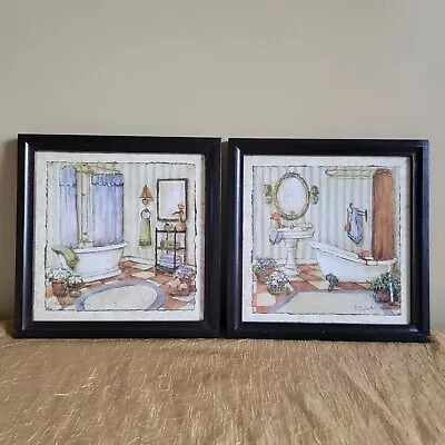 C. Winterle Olson Bathroom Framed Wall Art | Set Of 2 Signed 2006 Home Interiors • $39.88
