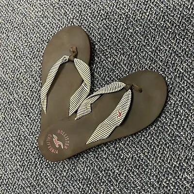 Hollister Brown Flip Flops Size 6.5/7 • £10.69