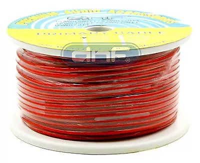 8 Gauge 100% OFC Red See Through Power Cable 20 Feet - FREE SAME DAY SHIPPING! • $20.20