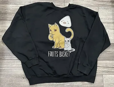 Fruits Basket Cat Sweater Mens Size XL Black Pullover Funimation Long Sleeve • $19.99