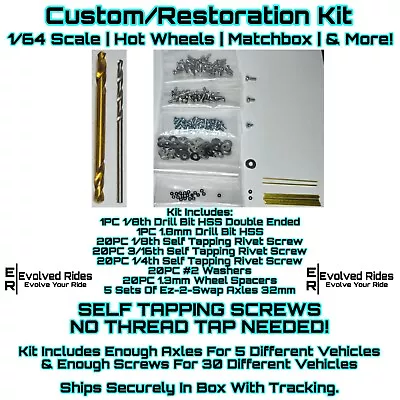 Rivet Screws FULL Kit Hot Wheels Matchbox 1/64 Scale Customization Restoration • $28.49