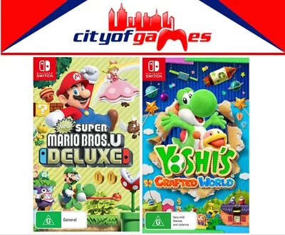 New Super Mario Bros. U Deluxe & Yoshi's Crafted World Bundle Switch In Stock • $144.95