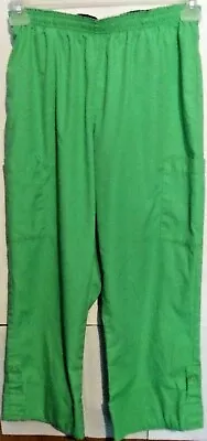 Peaches Uniforms Womens Scrub Pants Capri Size Small Green Elastic Waist • $7.90