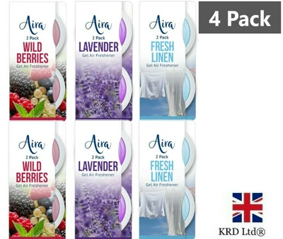 £5.09 • Buy 4pk Stick Up Gel Air Freshener Lavender Berries Linen Fresh Scent Room Bin CarUK